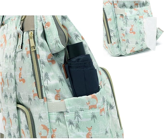 Large Capacity Baby Diaper Bag Backpack Waterproof Travel Nappy Diaper Bags Cute for Girls Boys (Fox) - Image 5