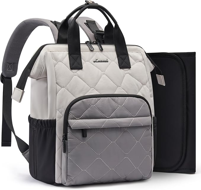 LOVEVOOK Small Diaper Bag Backpack, Mini Baby Bag for Girl Boy with Changing Pad, Diaper Backpack for Mom Dad with Stroller Buckles by LOVEVOOK