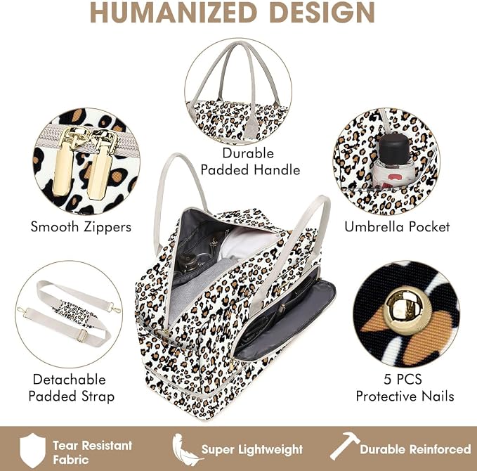 Travel Duffle Bag Weekender for Women - Carry-On Overnight Personal Item Bag with Shoe Compartment & Wet Pocket Large Weekend Tote Bags with Toiletry Hospital Bags for Labor and Delivery - Image 3