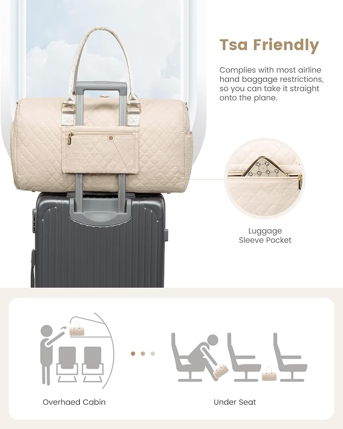 LOVEVOOK Travel Duffle Bag, Weekender Bag for Women with Toiletry Bag, Carry on Overnight Bag with Shoe Compartment, Gym Duffel Bag with Wet Pocket, Mommy Hospital Bags for Labor and Delivery - Image 6