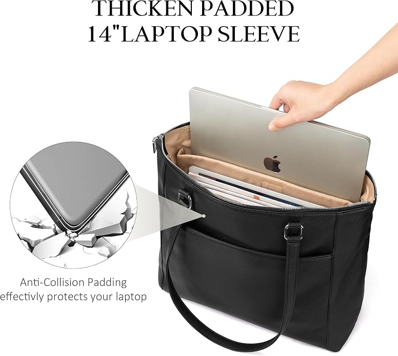 befen Genuine Leather Tote Bag for Women, Large Tote Bag for Women for Work Purses Satchel Handbags with Top Handles - Image 4