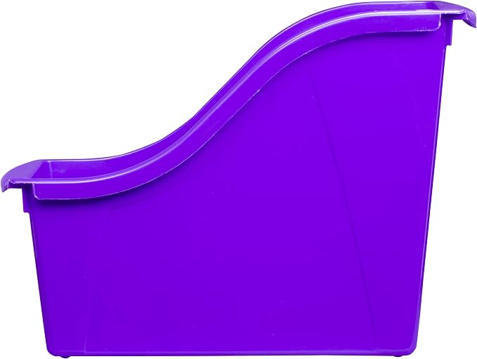 Storex Small Book Bin, Linking Storage Bins, Dry Erase Surface, 11.75" x 8.5" x 4.5", Violet, 6-Pack - Image 12