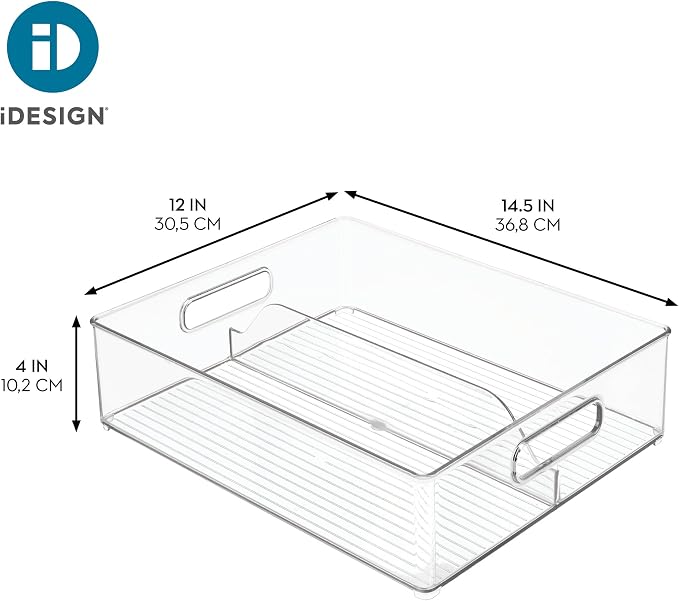 iDesign Divided Pantry Bin with Handles, Set of 6, Clear | For Pantry, For Refrigerator, For Freezer - Image 4