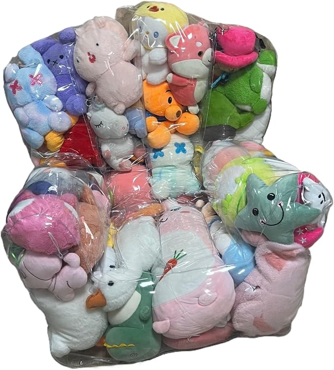 Bean Bag Stuffed Animal Storages, Soft Toy Storage Box Childs Chair, Waterproof PVC Clear Toy Bags, Stuffable Clear Soft Bean Bag Chair Kids with Zippers for Organizing Rooms Plush Storage by LAFANDE