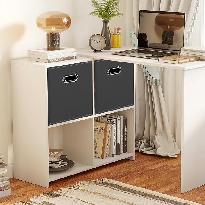 STOREONE Fabric Storage Bins Cubes Baskets Containers-(11X11X11) with Dual Handles for Shelf Closet, Nursery Home ， Bedroom Organizers, Foldable Set of 1 (grey) - Image 5