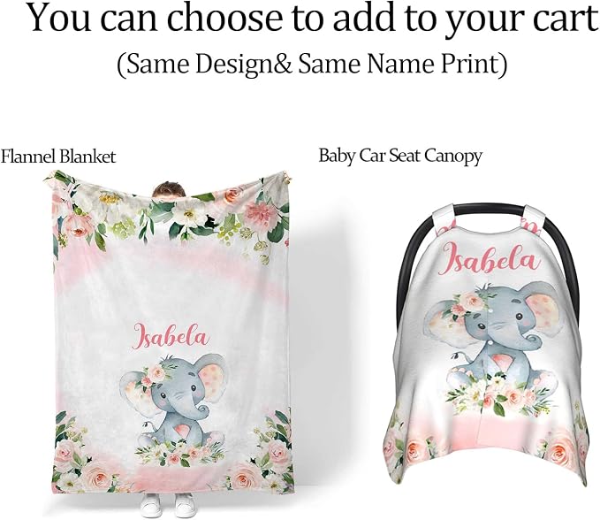 Custom Name Diaper Bag Customized Floral Elephant Mommy Nappy Bags with Multi Pocket & Large Capacity Personalized Nappy Changing Bag Nursing Mommy Daypack with Multi Pockets for New Mom - Image 6