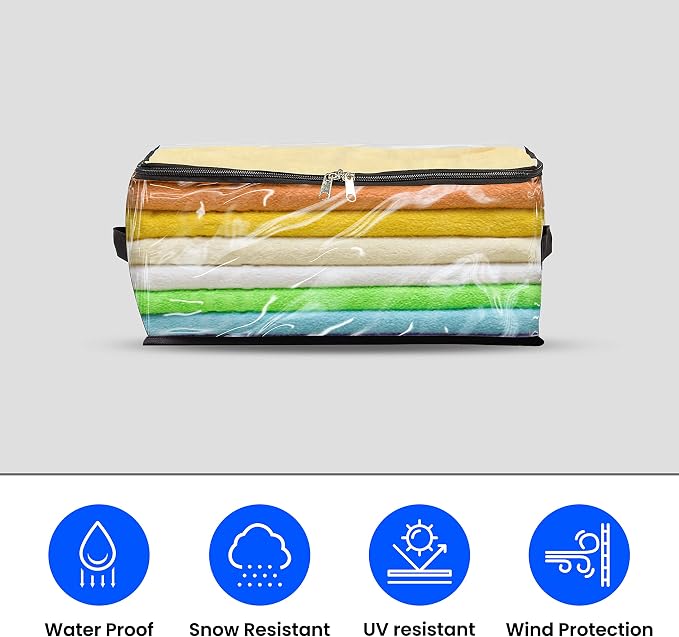 Covers & all Clear Storage Bag, Heavy Duty Clear PVC fabric, 20 mil, Multi-purpose organizer with zipper and handles (18" L x 13" W x 8" H, Pack of 5) - Image 3