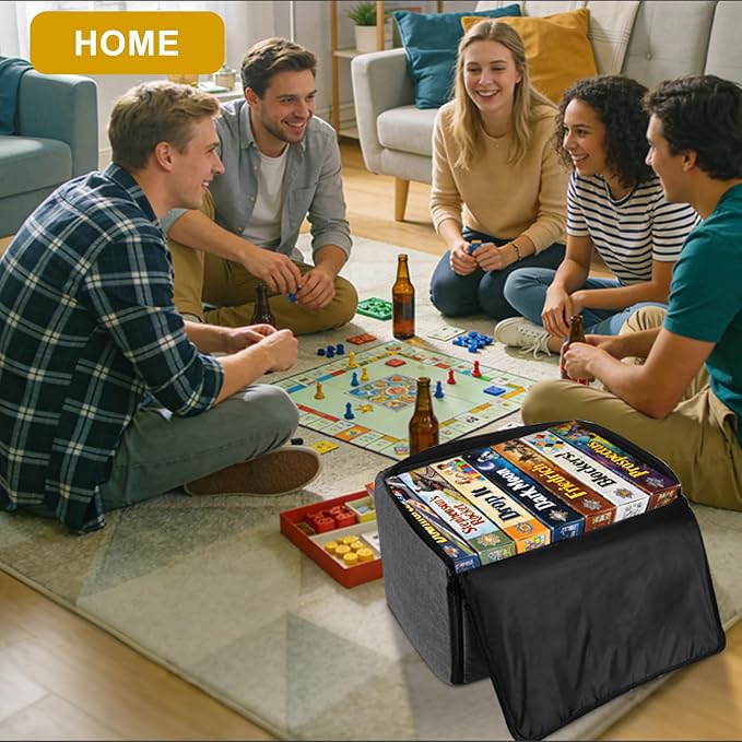 Board Game Storage Bag, Portable Board Game Organizer and Storage with Cover for Office Supplies, Puzzles, Building Blocks, Craft Product, Collapsible Board Games Storage Containers - Image 6
