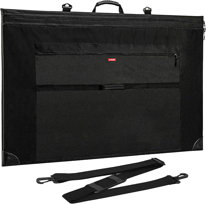 Nicpro Light Weight Art Portfolio Bag, 36x48 Extra Large Art Portfolio Case | with Detachable Shoulder Strap, Leather Corners, Carrying Storage Case for Artwork, Canvas, Poster, Sketching and Drawing by Nicpro