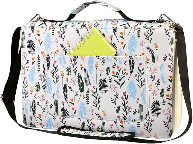 384 Slots Pencil Case, 4-Layer Organizer with Shoulder Strap | 4-layer twill oxford case with 384 elastic slots, carry handle, removable strap, and outer pocket for phone or keys. by Lbxgap