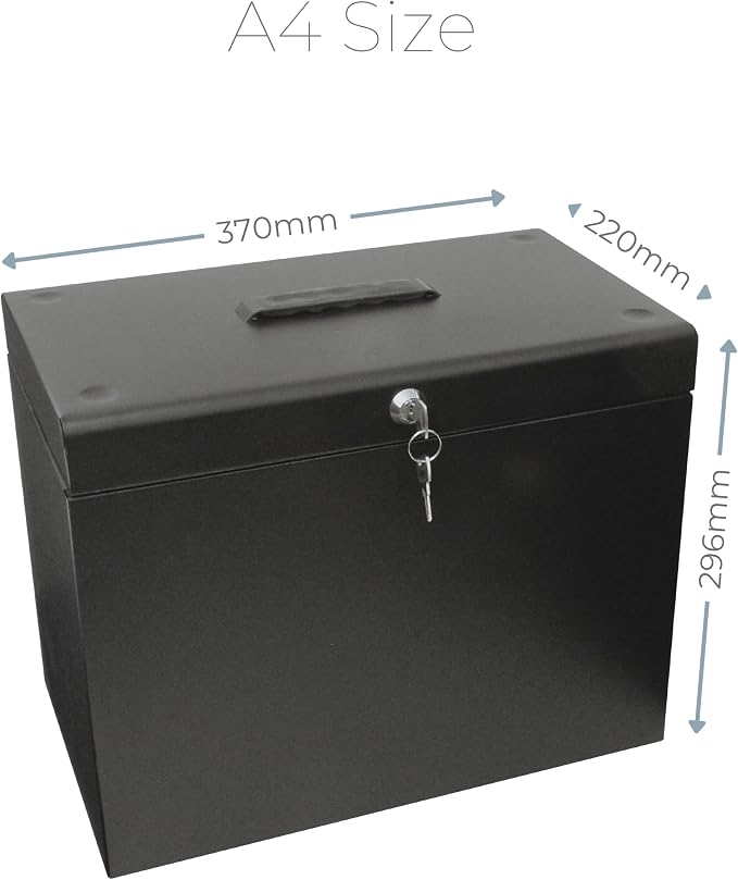 Cathedral Products A4 Steel File Box with Starter Pack of 5 Suspension Files - Black - Image 3