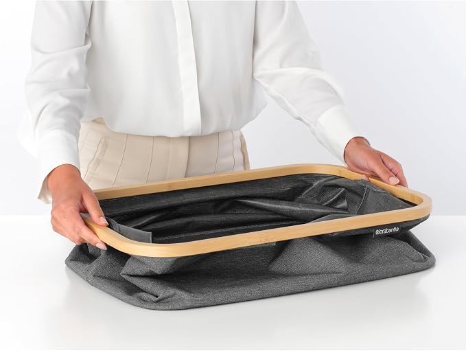 Brabantia - Foldable Laundry Basket 10.6 Gal - Water Resistant Hamper for Wet & Dry Laundry - Storage Basket for Clothes & Linen - Bamboo Rim for Easy Grip - Garment Washing - Pepper Black - Image 6