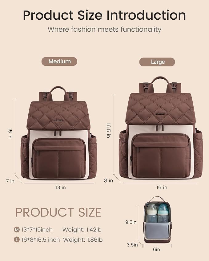 LOVEVOOK Diaper Bag Backpack With Pocket For Large Capacity Cup,Multi-Function Baby Travel Bag For Mom Dad,Waterproof Baby Bag for Boys Girls with Changing Pad,Insulated Bag,Stroller Straps,Green - Image 4