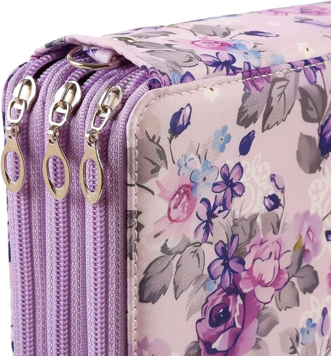 120 Slots Colored Pencil Case Organizer, 3 Layer Bag | Twill Oxford fabric, 127 elastic loops, detachable handle, for travel, home storage, drawing tools, creative gifts - Image 5