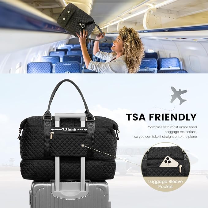 LOVEVOOK Travel Duffle Bag,Weekender Bags for Women with Shoe Compartment，Carry on Overnight Bag with Toiletry Bag,Gym Duffel Bag with Wet Pocket, Hospital Bags for Labor and Delivery - Image 4