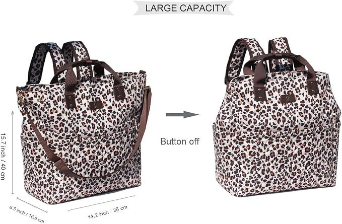 Diaper Tote Bag Totepack Backpack Crossbody Bag 3 in 1 for Women Laptop Backpack Multifunctional with Insulated Pockets - Image 2