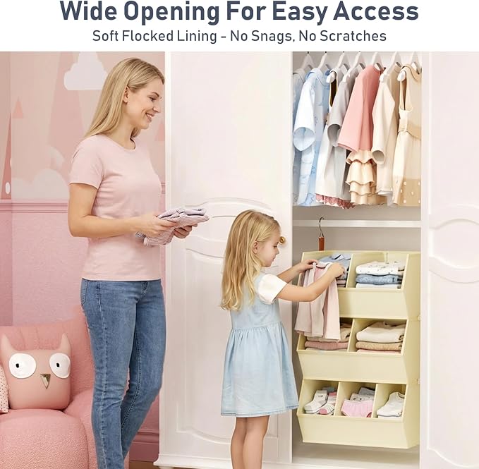 Hanging Closet Organizer Extra Large, Clothes Hanging Shelves for Closet with Divider, Collapsible Closet Storage System, Fabric Storage Bins for Home, Dorm, Rv, Sweaters, Handbags, Underwear, Sock - Image 6