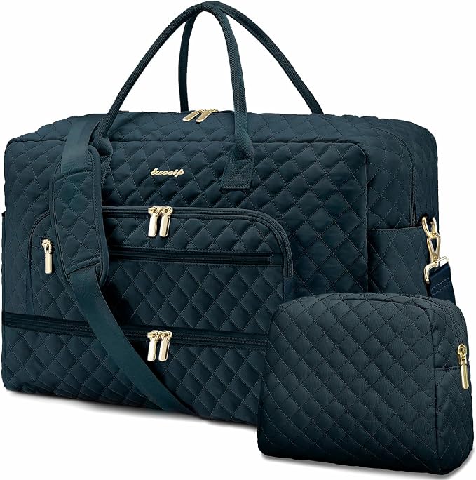Travel Duffel Bags for Women with Shoe Compartment, Weekender Overnight Bag with Wet Pocket & Toiletry Bag, Carry On Personal Item Bag, Travel Tote Gym Bag, Hospital Bags for Labor and Delivery by LUOCIP