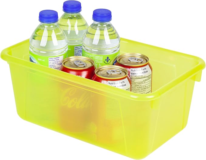 Storex Small Cubby Bin, 12.2 x 7.8 x 5.1 Inches, Candy Yellow, 5-Pack (62476U05C) - Image 5