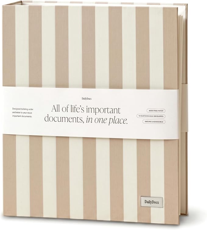 Document Organizer Binder for Important Papers & Passports, Oat by DailyDocs