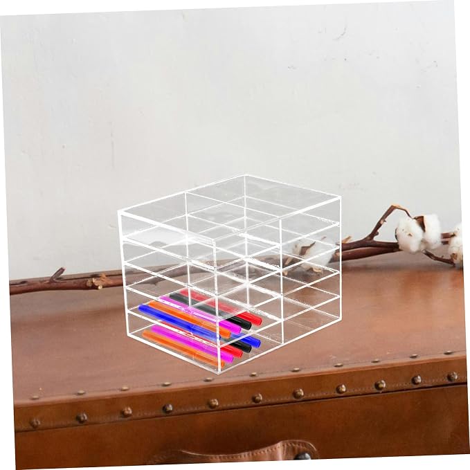 Sewroro Marker Storage Stand Table Pen Holder Student's Acrylic Marker Organizer School Desk Accessory - Image 9