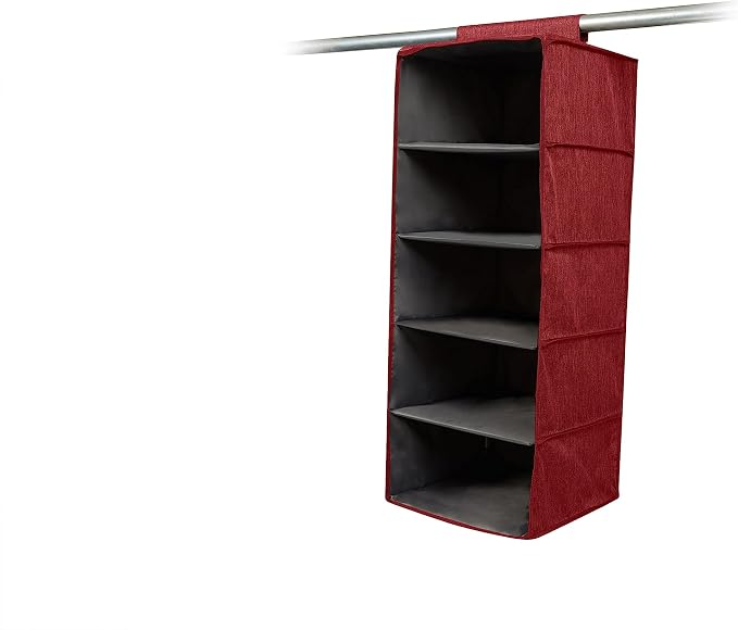 Covermates Hanging Closet Organizer, 13.5" W x 13.5" D x 34" H, Red Heather | durable polyester construction, label window, 3-year warranty by Covermates