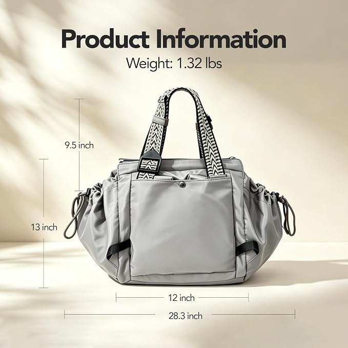 Women's Everyday Tote Bag,Diaper Bag,Baby Bag,Newborn Essentials,Large Capacity,Baby Christening Gift,Baby Registry（Gray） - Image 2