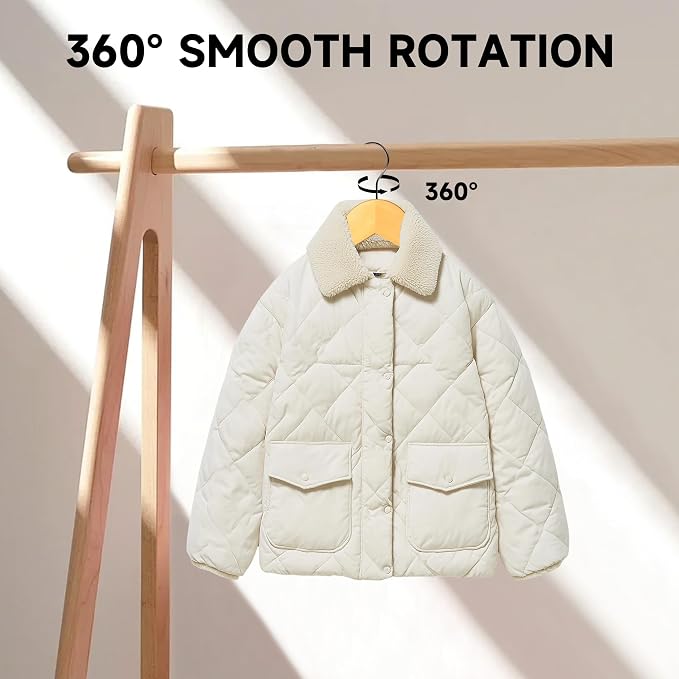 Wooden Clothes Hangers with Pants Bars, Natural Wood, 108-Pack | Heavy Duty Solid Wood Suit & Coat Hangers with Swivel Hook & Shoulder Notches, for Shirts, Jackets, Dresses & Trousers - Image 3