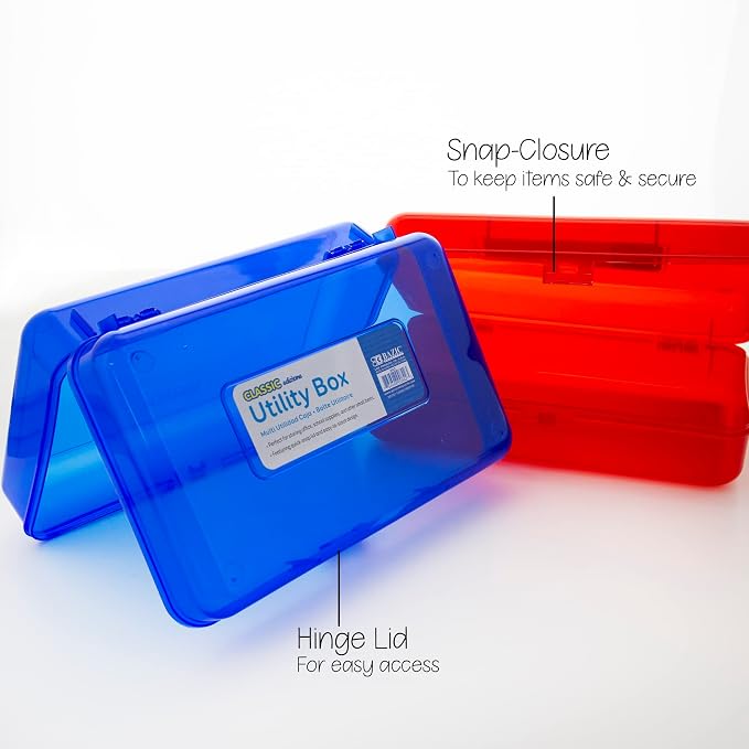 BAZIC PRODUCTS Classic Multipurpose Pencil Box, Stackable | snap-latch lid for pens; tools; crafts; supplies - Image 5