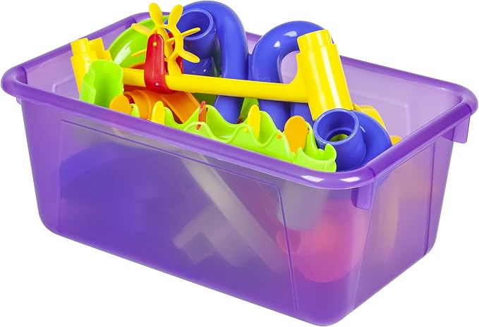 Storex Small Cubby Bins – Plastic Storage Containers for Classroom, 12.2 x 7.8 x 5.1 inches, Candy Violet, 5-Pack (62478A05C) - Image 6