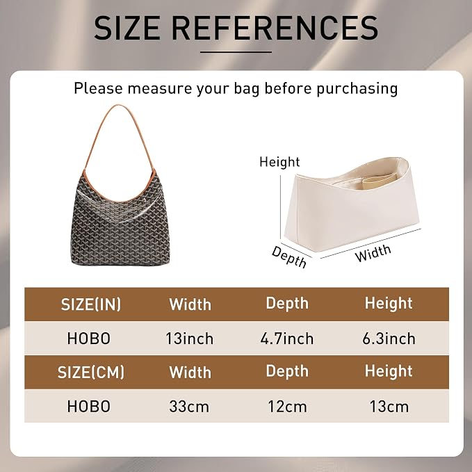 Nylon Purse Organizer Insert for Bohème Hobo Shoulder Bag | Waterproof Goyard Tote Bag Organizer Insert, Lightweight Hobo Insert with YKK Zipper Elastic Cup Holder, Easy Clean - Image 2