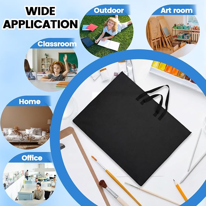Abbylike 24 x 36 Inch Art Portfolio Bag Large Waterproof Nylon Carry Case Shoulder Strap Poster Board Painting Drawing Sketch Storage Artist Portfolio for Students Artwork Gift Supplies(Black) - Image 7