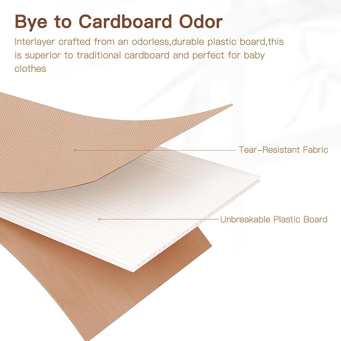 Drawer Organizer Clothes, 10 Pack Dresser Organizer for Baby Clothes, Underwear, Sock- Foldable Closet Organization and Storage Dividers Bins for Nursery, Bedroom (Brown) - Image 8