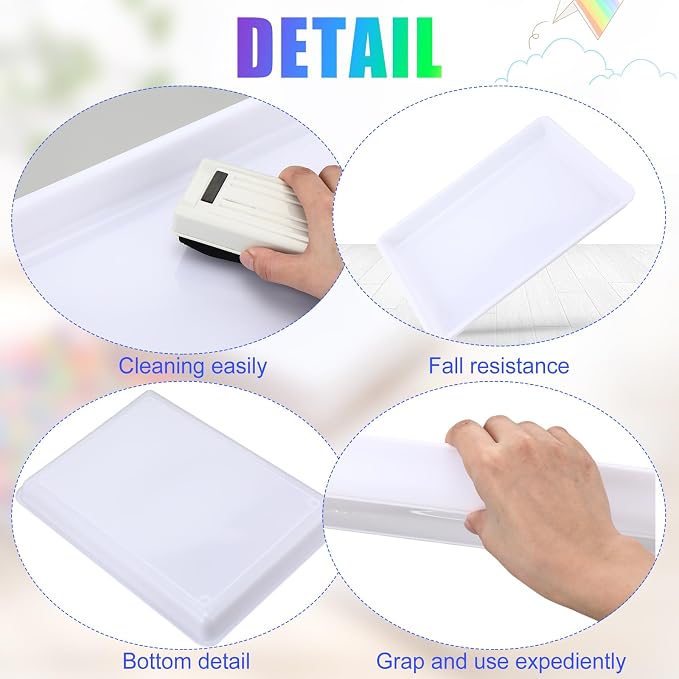 Maitys 15 Pack Plastic Art Trays 12 x 16 Inch Activity Crafts Trays Sensory Tray DIY Projects, Painting, Beads, Jewelry Office Home Organizer Arts and Crafts Supplies(White) - Image 2