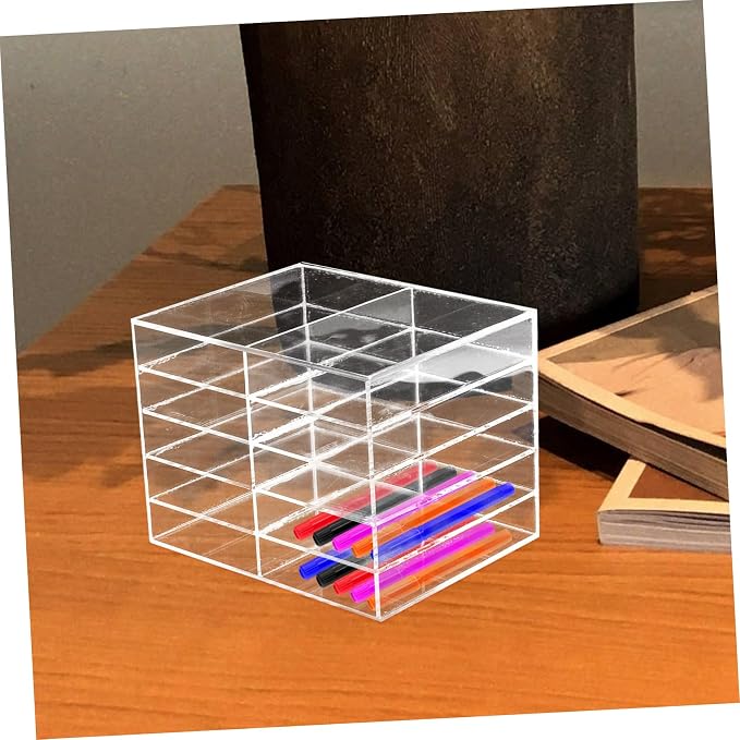 Sewroro Marker Storage Stand Table Pen Holder Student's Acrylic Marker Organizer School Desk Accessory - Image 8