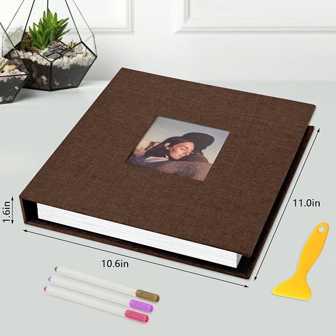Zesthouse Photo Album Self Adhesive with Picture Display Window, 3-Ring Scrapbook Albums 60 Pages Holds 8x10 5x7 4x6 Photos, DIY Photo Book Ideal Gift for Family Wedding Baby - Image 2