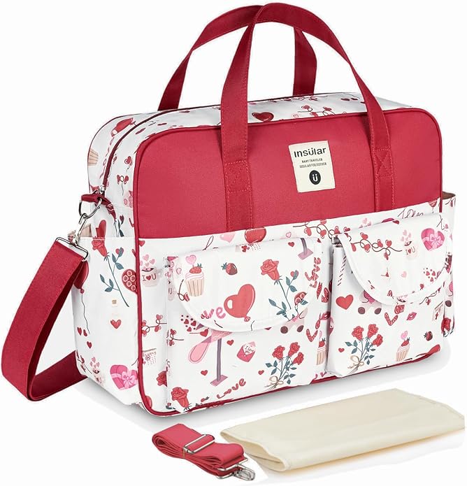 Kamay's Mummy Shoulder Bag Diaper Bag Chic Nappy Changing Bag Tote/Messenger Style Large with Changing Mat, Adjustable Straps by Kamay%27s