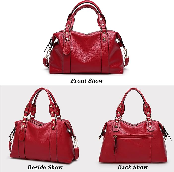 Handbags and Purses for women Vegan Leather Tote Bag for Women Satchel Shoulder Bags Travel Purse with Compartments - Image 2
