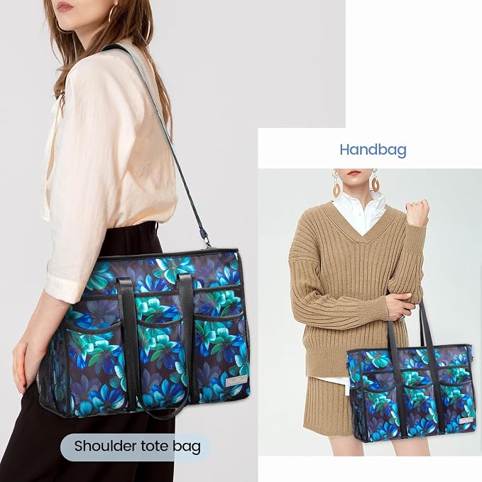 CLOUDMUSIC Large Tote Bag For Women Travel Nurse Teacher Work Waterpoof With Zipper Utility Everything Bags | Travel - Image 2