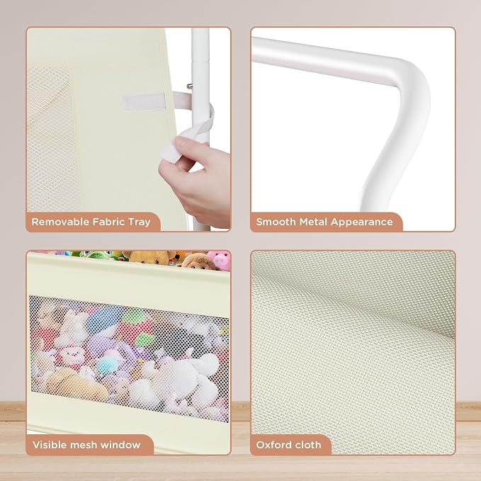 KEEGH Extra Large Toy Box for Kids, Heavy Duty Toy Storage Organizer, Beige | 180 L Capacity, 360° Rotating Wheels, Durable Fabric, Toy Bin for Boys and Girls, Toy Chest for Living Room, Nursery, Bedroom - Image 4