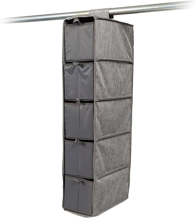 Covermates Hanging Shoe Organizer Set, 7" W x 13.5" D x 34" H, Grey Heather | durable polyester construction, removable trays, 3-year warranty by Covermates