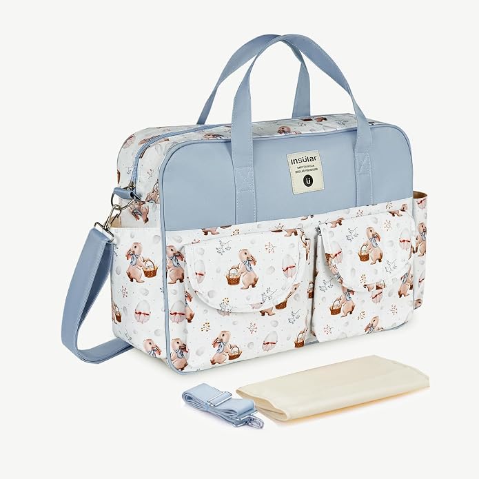 Kamay's Mummy Shoulder Bag Diaper Bag Chic Nappy Changing Bag Tote/Messenger Style Large with Changing Mat, Adjustable Straps - Image 2