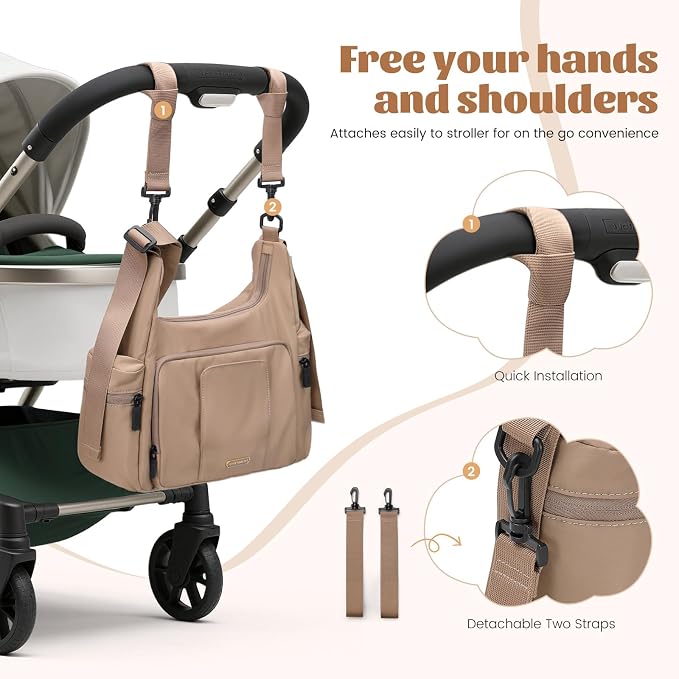 14L Puffer Diaper Bag Tote, Large Capacity Travel Diaper bags, Crossbody Hospital Bag for mom - Image 6