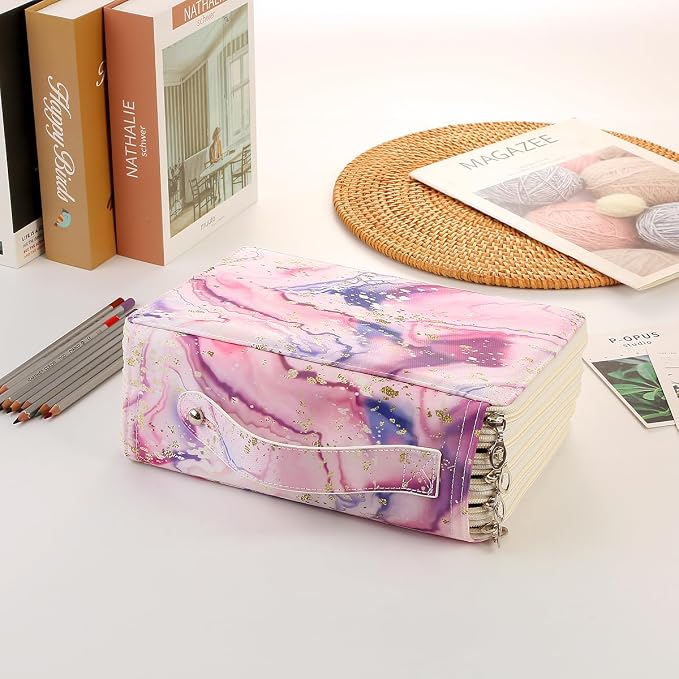 250 Slots Colored Pencil Case Organizer, 5 Layer Bag | Twill Oxford fabric,255 elastic loops,detachable handle,for travel,home storage, drawing tools,creative gifts - Image 6