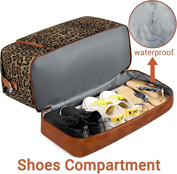 TIBES Travel Weekender Bag for Women, Overnight Bag with Shoe Compartment | 3PCS Large Travel Duffel Bag for Gym, Travel, Hospital, Business Trip, Carry On Tote, Wet & Dry Separation, Water Resistant - Image 3