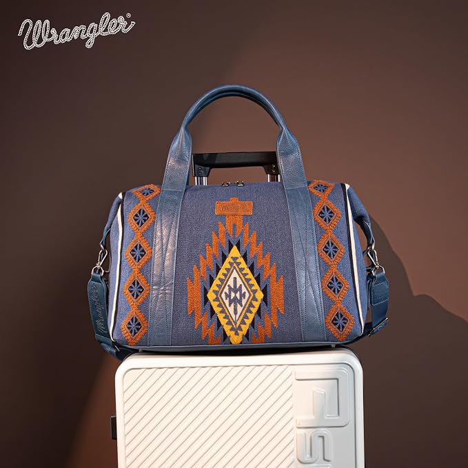 Wrangler Duffel Bag for Women Large Travel Weekender Bag Designer Tapestry Carry On Bags, Jean - Image 4
