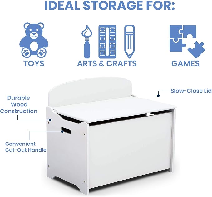 Delta Children MySize Deluxe Toy Box, Bianca White - Image 5