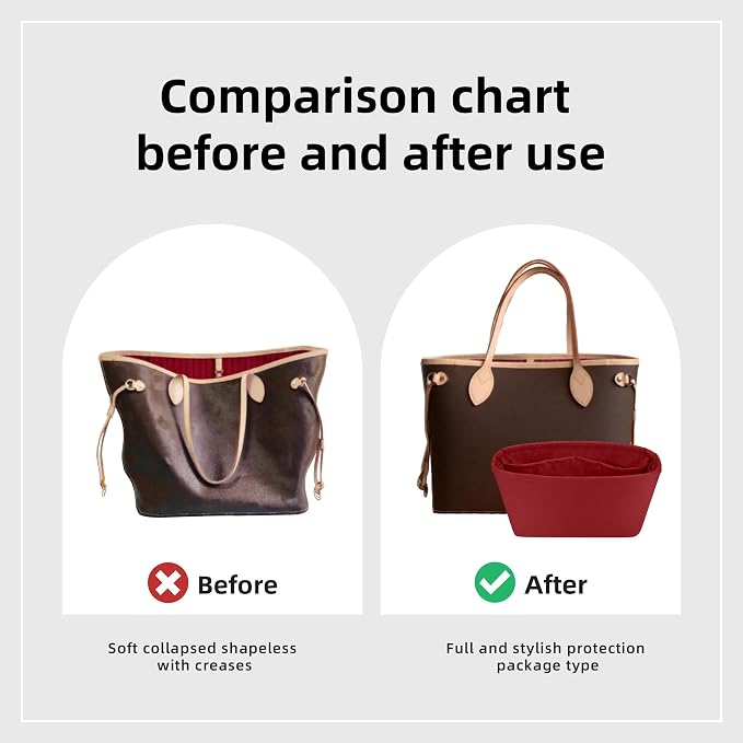 DGAZ Silk Purse Organizer Insert for Neverfullbag(Wine Red,BB) | Soft and Lightweight,Perfect Fit,Multi-pocket Storage,Bag Protector,Luxury Bag Care,Handmade,for Smooth Bag Organizer - Image 4