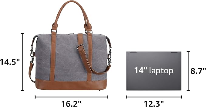 Bluboon Travel Tote Bags with Zipper Ladies Canvas Bag Weekender Overnight Bag for Women Carry on Duffel Bag Trolley Sleeve - Image 3