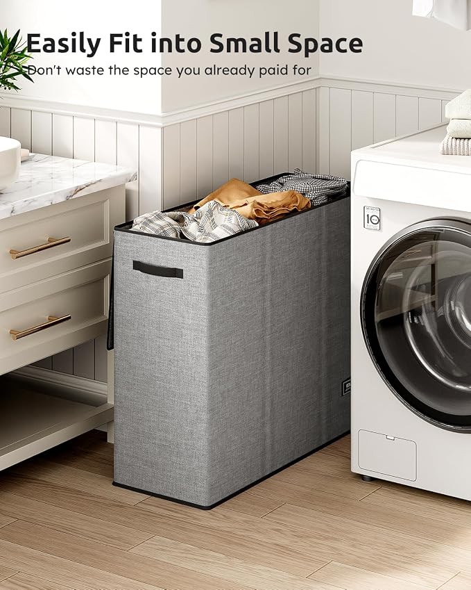 SOLEDI Large Laundry hamper 3 Section with Laundry Bag, XL Clothes Basket | 3-Section Large capacity Laundry Sorter with Odor-Blocking Lid, Robust Iron Frame & Waterproof 600D Fabric, 3 Washable Bags - Image 5